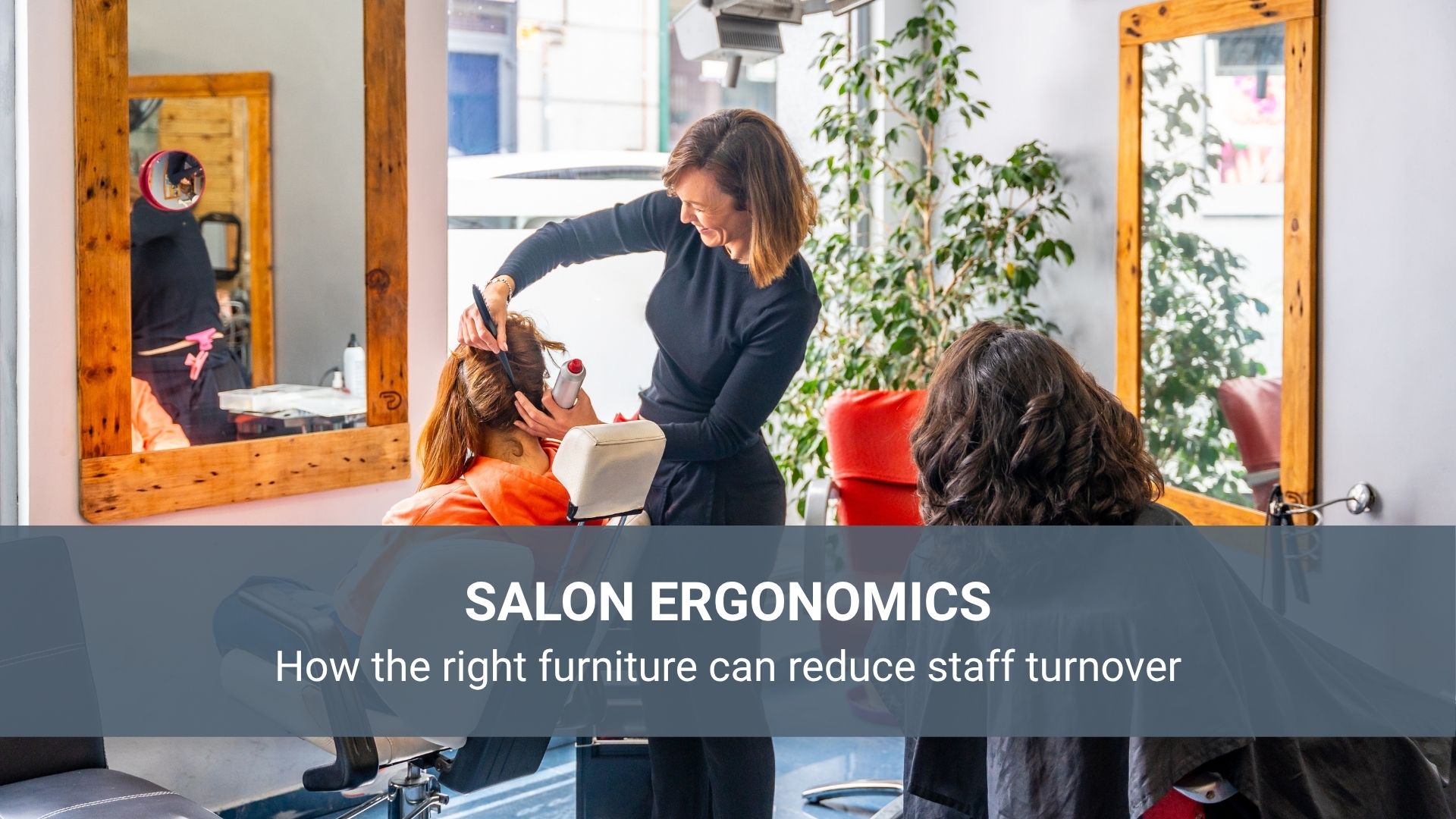 a hairdresser styling a client's hair