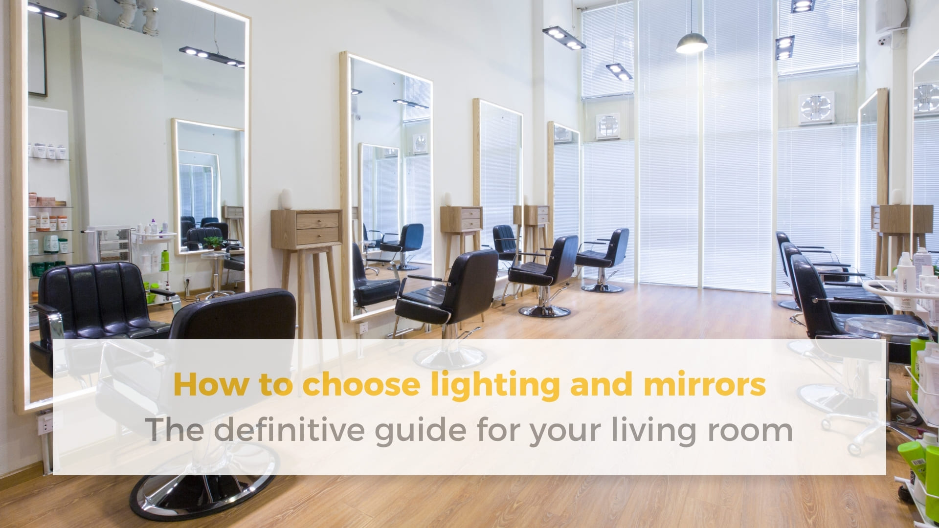 hair salon with mirrors and lights