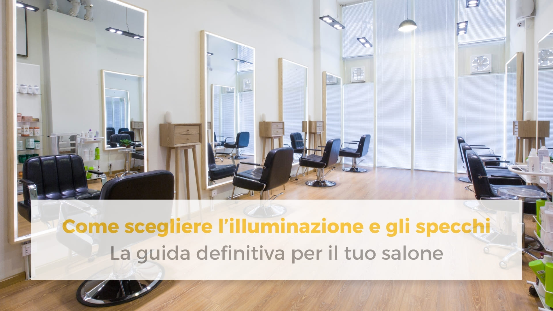 salone di parrucchieri con luci e specchi