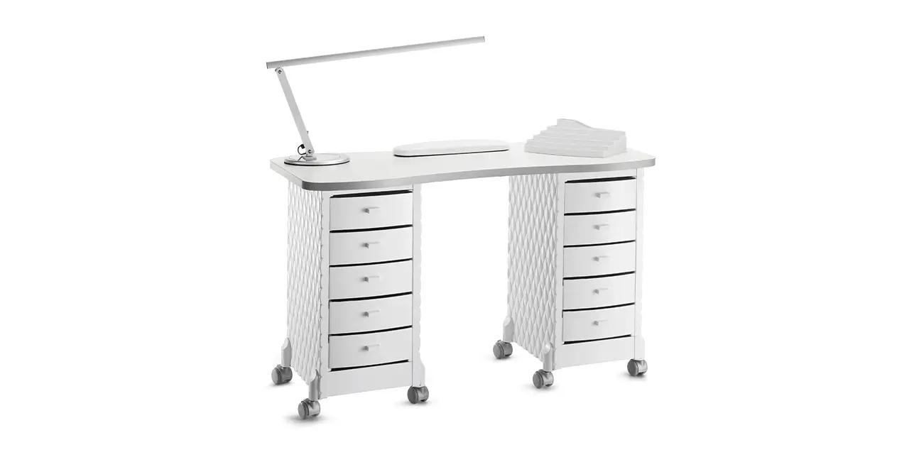 tavolo per manicure Decor con lampada led e poggiamani