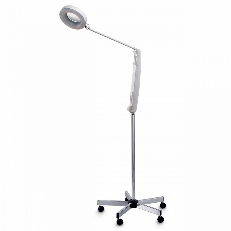 Lampada LED con lente 5 diottrie e braccio a pantografo con morsetto Lampada LED con lente 5 diottrie e braccio a pantografo con morsetto